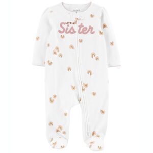 Carters 1 Piece  Sleep White/ Pink (Sister)