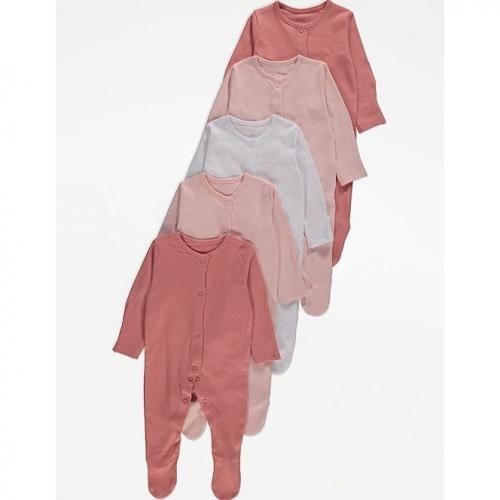 George 5 pack sleepsuits